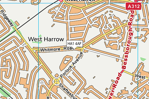 HA1 4AF map - OS VectorMap District (Ordnance Survey)