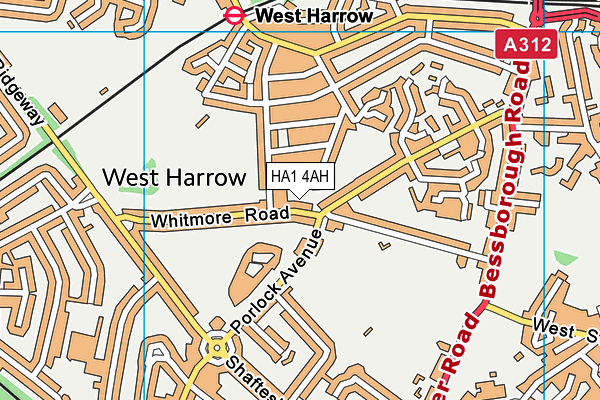 HA1 4AH map - OS VectorMap District (Ordnance Survey)