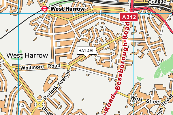 HA1 4AL map - OS VectorMap District (Ordnance Survey)