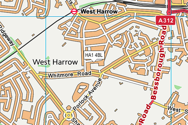 HA1 4BL map - OS VectorMap District (Ordnance Survey)