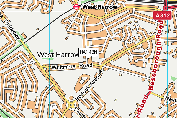 HA1 4BN map - OS VectorMap District (Ordnance Survey)