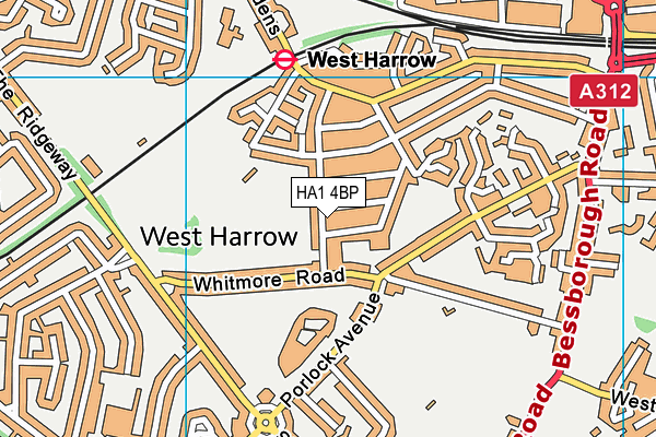 HA1 4BP map - OS VectorMap District (Ordnance Survey)