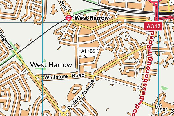 HA1 4BS map - OS VectorMap District (Ordnance Survey)