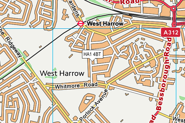 HA1 4BT map - OS VectorMap District (Ordnance Survey)