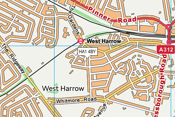 HA1 4BY map - OS VectorMap District (Ordnance Survey)