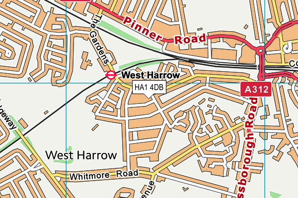 HA1 4DB map - OS VectorMap District (Ordnance Survey)