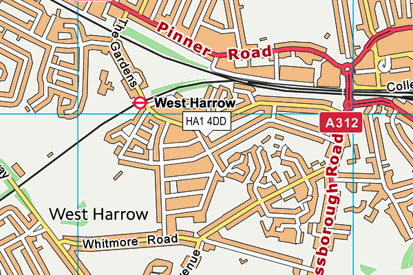 HA1 4DD map - OS VectorMap District (Ordnance Survey)