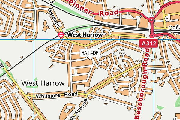 HA1 4DF map - OS VectorMap District (Ordnance Survey)