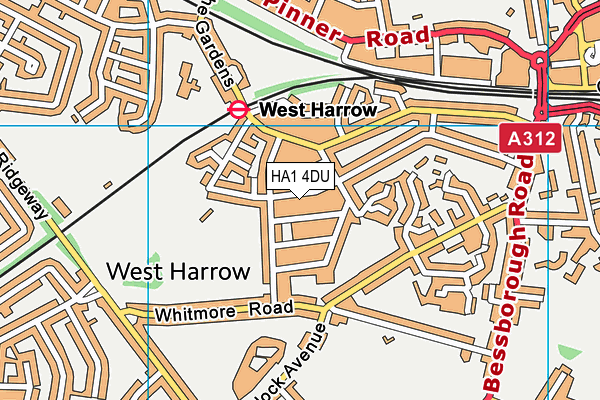 HA1 4DU map - OS VectorMap District (Ordnance Survey)
