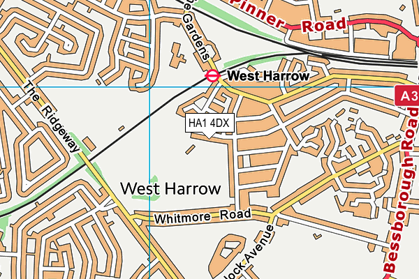 HA1 4DX map - OS VectorMap District (Ordnance Survey)
