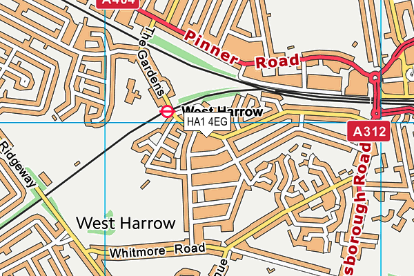 HA1 4EG map - OS VectorMap District (Ordnance Survey)