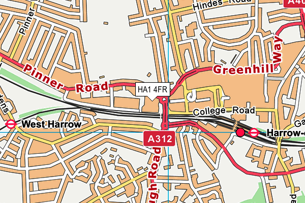 HA1 4FR map - OS VectorMap District (Ordnance Survey)