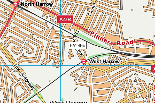 HA1 4HE map - OS VectorMap District (Ordnance Survey)