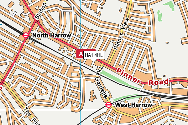 HA1 4HL map - OS VectorMap District (Ordnance Survey)