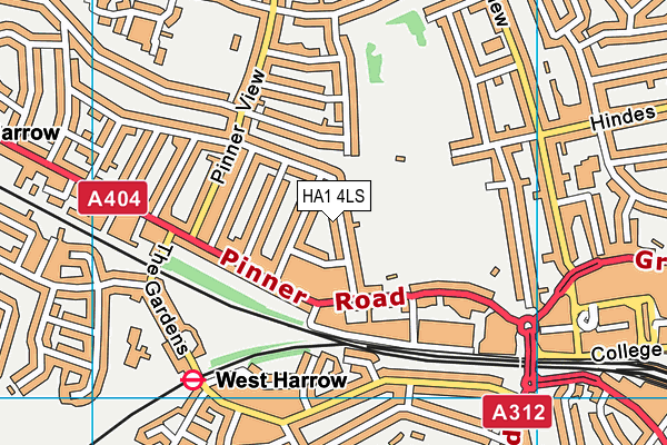 HA1 4LS map - OS VectorMap District (Ordnance Survey)