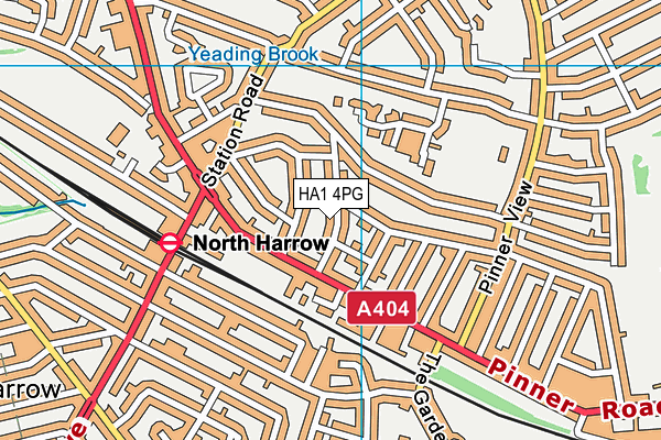 HA1 4PG map - OS VectorMap District (Ordnance Survey)
