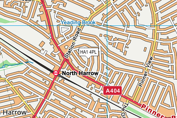 HA1 4PL map - OS VectorMap District (Ordnance Survey)