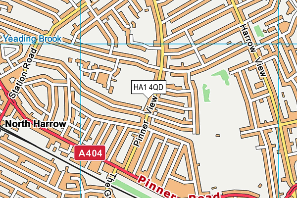 HA1 4QD map - OS VectorMap District (Ordnance Survey)