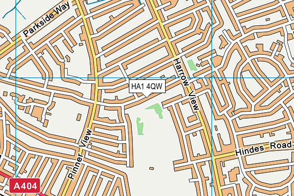 HA1 4QW map - OS VectorMap District (Ordnance Survey)