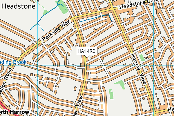HA1 4RD map - OS VectorMap District (Ordnance Survey)
