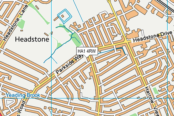HA1 4RW map - OS VectorMap District (Ordnance Survey)