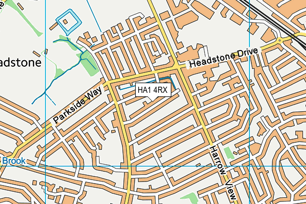 HA1 4RX map - OS VectorMap District (Ordnance Survey)