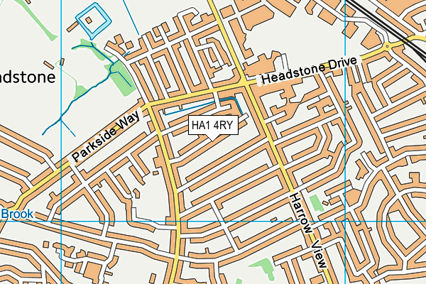 HA1 4RY map - OS VectorMap District (Ordnance Survey)
