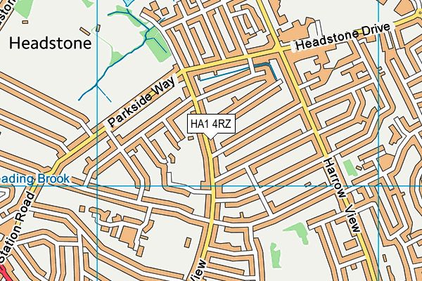 HA1 4RZ map - OS VectorMap District (Ordnance Survey)