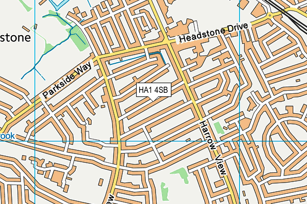 HA1 4SB map - OS VectorMap District (Ordnance Survey)
