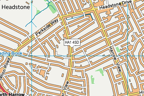 HA1 4SD map - OS VectorMap District (Ordnance Survey)