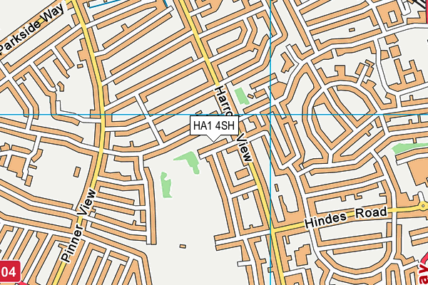 HA1 4SH map - OS VectorMap District (Ordnance Survey)