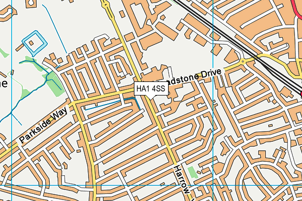 HA1 4SS map - OS VectorMap District (Ordnance Survey)