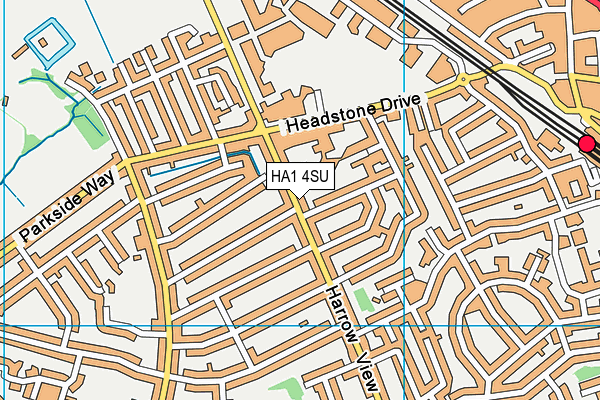 HA1 4SU map - OS VectorMap District (Ordnance Survey)