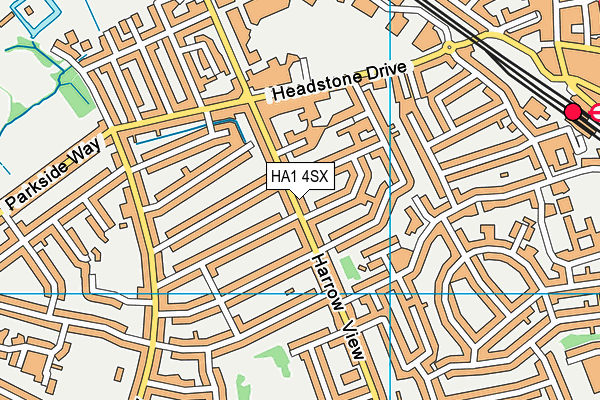 HA1 4SX map - OS VectorMap District (Ordnance Survey)
