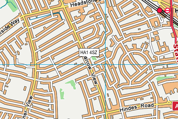 HA1 4SZ map - OS VectorMap District (Ordnance Survey)