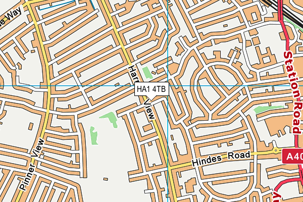 HA1 4TB map - OS VectorMap District (Ordnance Survey)
