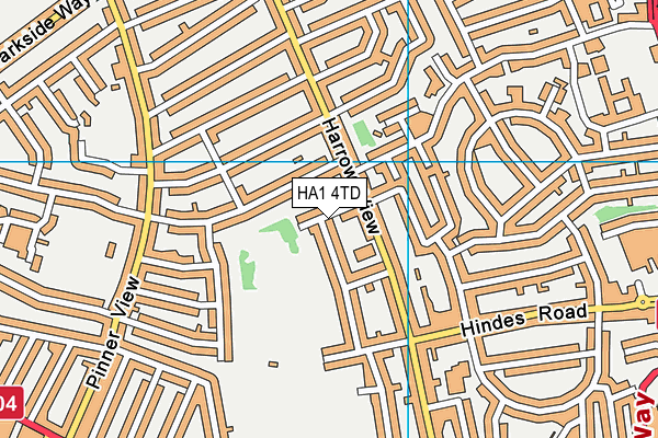 HA1 4TD map - OS VectorMap District (Ordnance Survey)