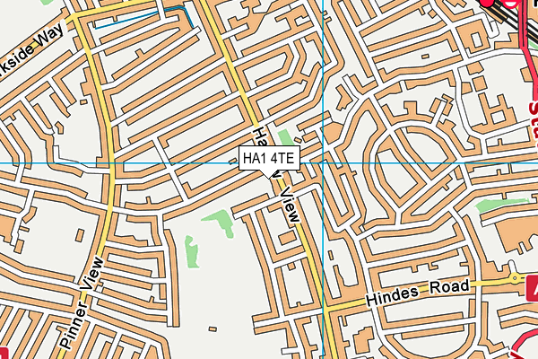HA1 4TE map - OS VectorMap District (Ordnance Survey)