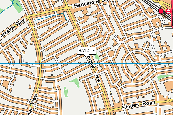 HA1 4TF map - OS VectorMap District (Ordnance Survey)