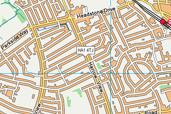 HA1 4TJ map - OS VectorMap District (Ordnance Survey)