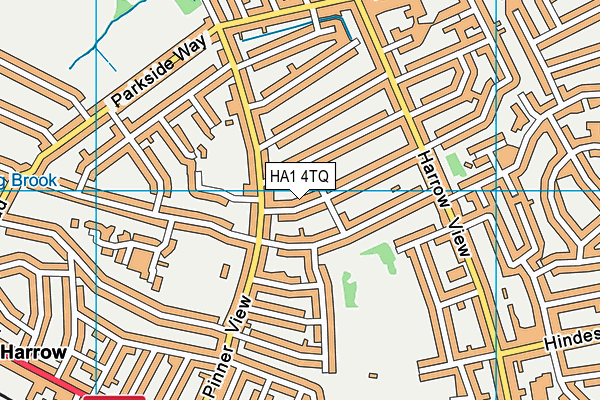HA1 4TQ map - OS VectorMap District (Ordnance Survey)