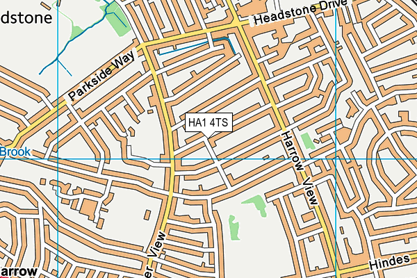HA1 4TS map - OS VectorMap District (Ordnance Survey)