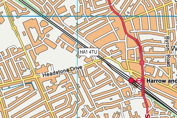 HA1 4TU map - OS VectorMap District (Ordnance Survey)