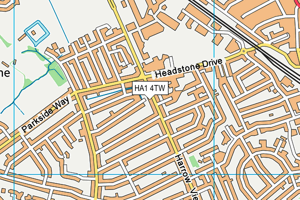 HA1 4TW map - OS VectorMap District (Ordnance Survey)