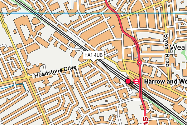 HA1 4UB map - OS VectorMap District (Ordnance Survey)
