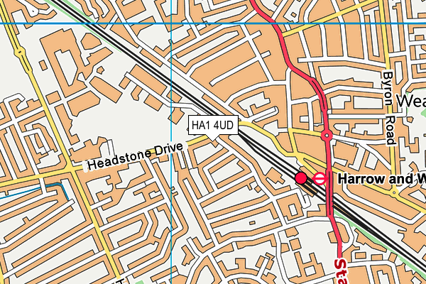 HA1 4UD map - OS VectorMap District (Ordnance Survey)
