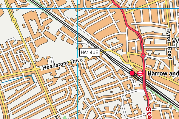 HA1 4UE map - OS VectorMap District (Ordnance Survey)