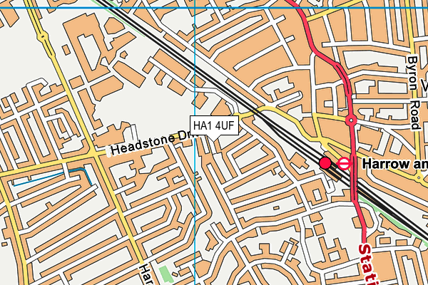HA1 4UF map - OS VectorMap District (Ordnance Survey)