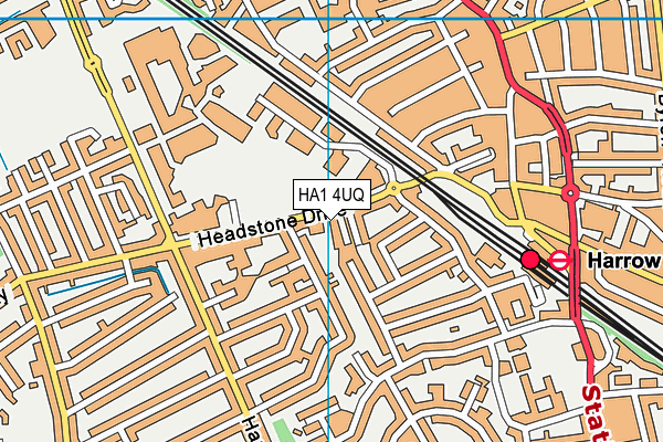HA1 4UQ map - OS VectorMap District (Ordnance Survey)