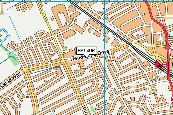 HA1 4UR map - OS VectorMap District (Ordnance Survey)